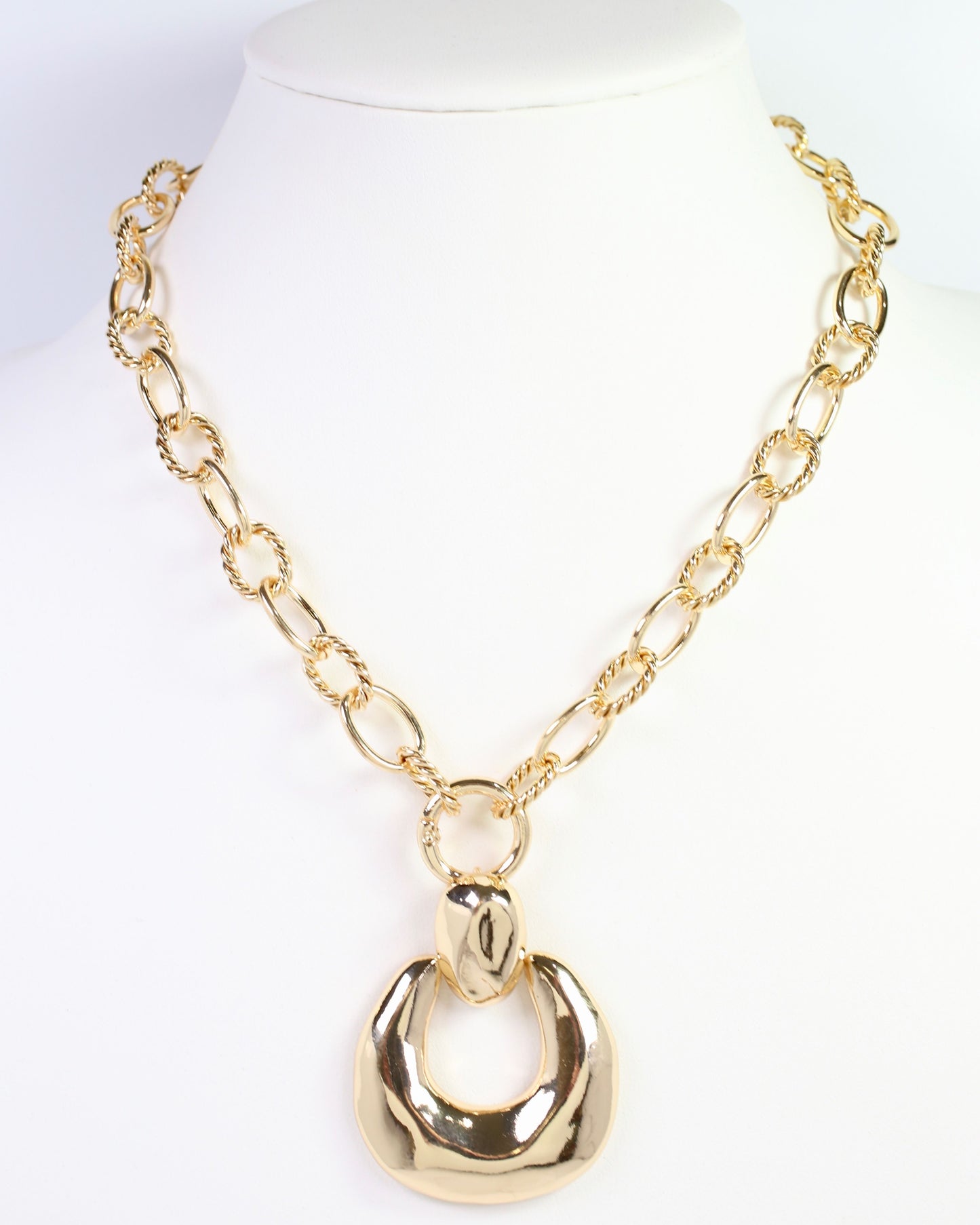 Galena Horseshoe Charm Necklace Gold