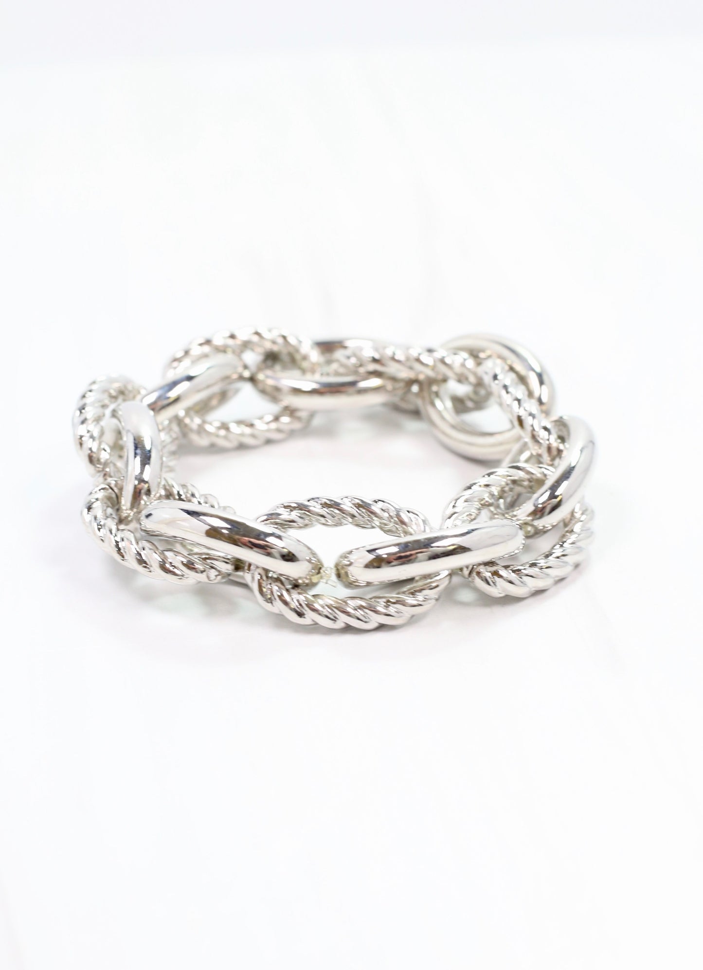 Cates Link Stretch Bracelet Silver