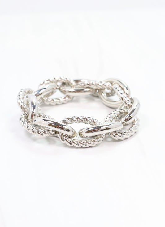 Cates Link Stretch Bracelet Silver