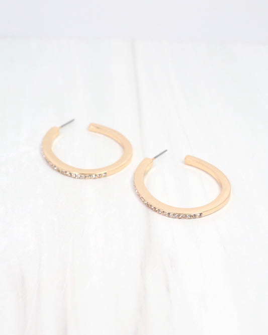 Kash CZ Oval Hoop Earring Gold