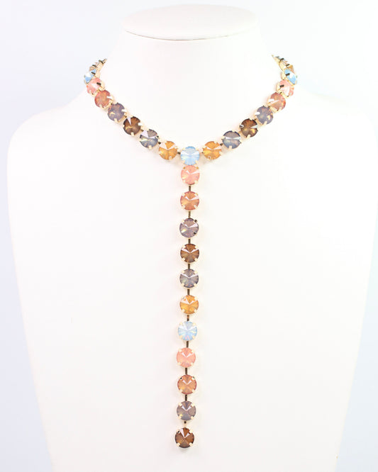 Harper Rhinestone Y Necklace Earth Multi