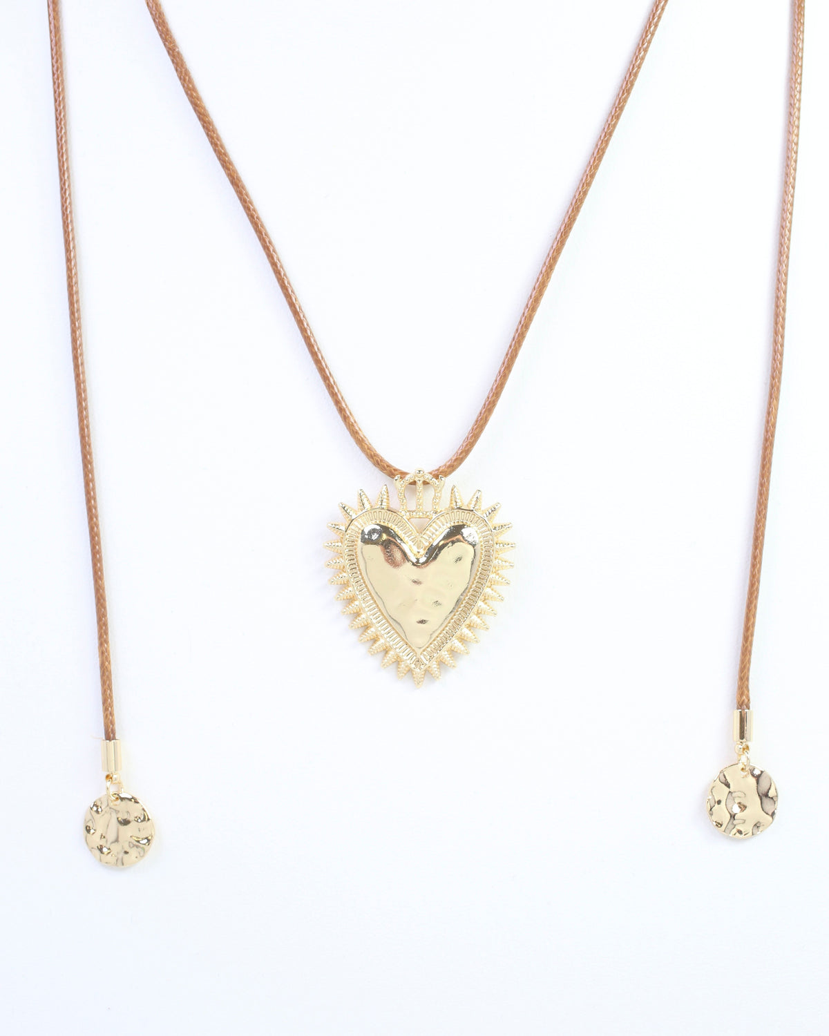 Liana Heart Wrap Cord Necklace Gold