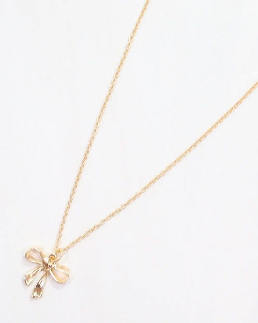Fairchild Petite Bow Necklace Gold