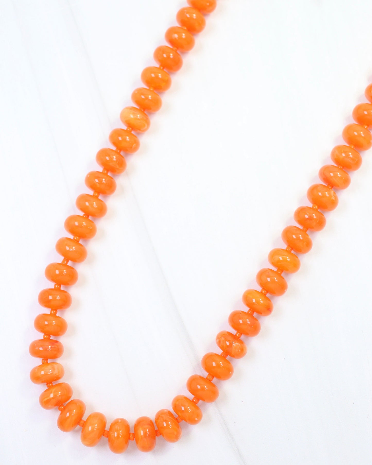 Reno Marble Beaded Necklace Orange