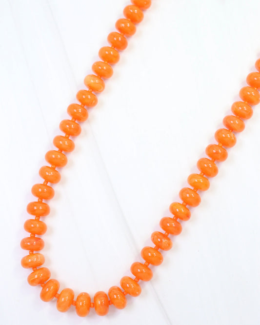 Reno Marble Beaded Necklace Orange