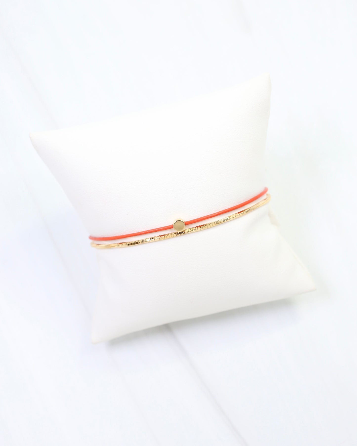 Paula Cord and Chain Bracelet Orange