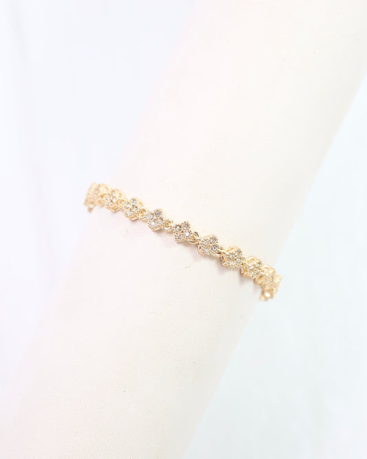 Rylee CZ Clover Bracelet Gold