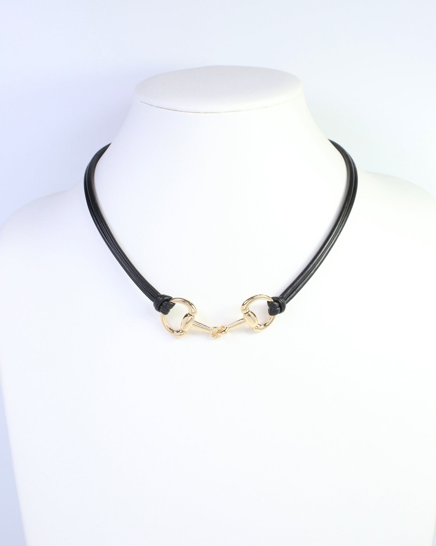 Ellery Horsebit Cord Necklace Black