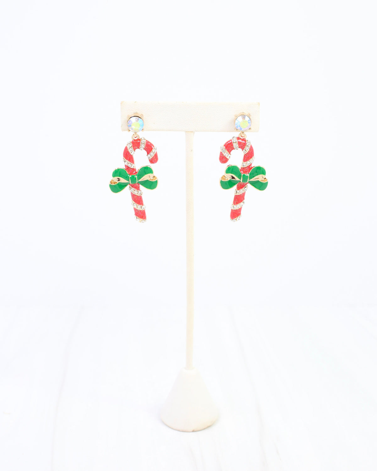 Candy Cane Drop Earring Red