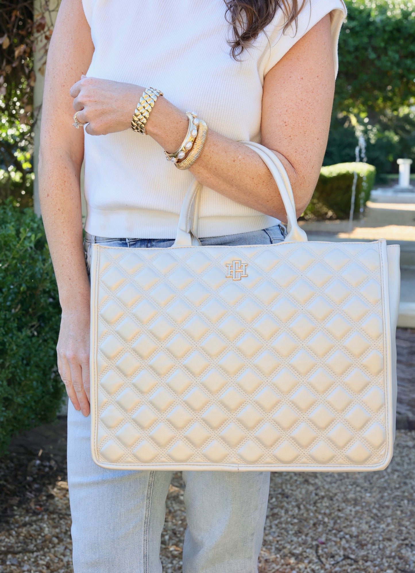 Niall Tote Pearl Quilted DQ