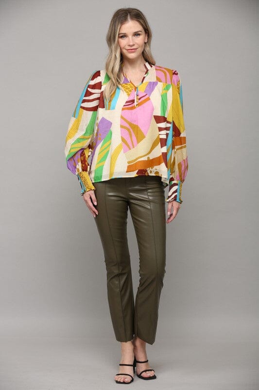 Abstract Lilac Blouse - Caroline Hill