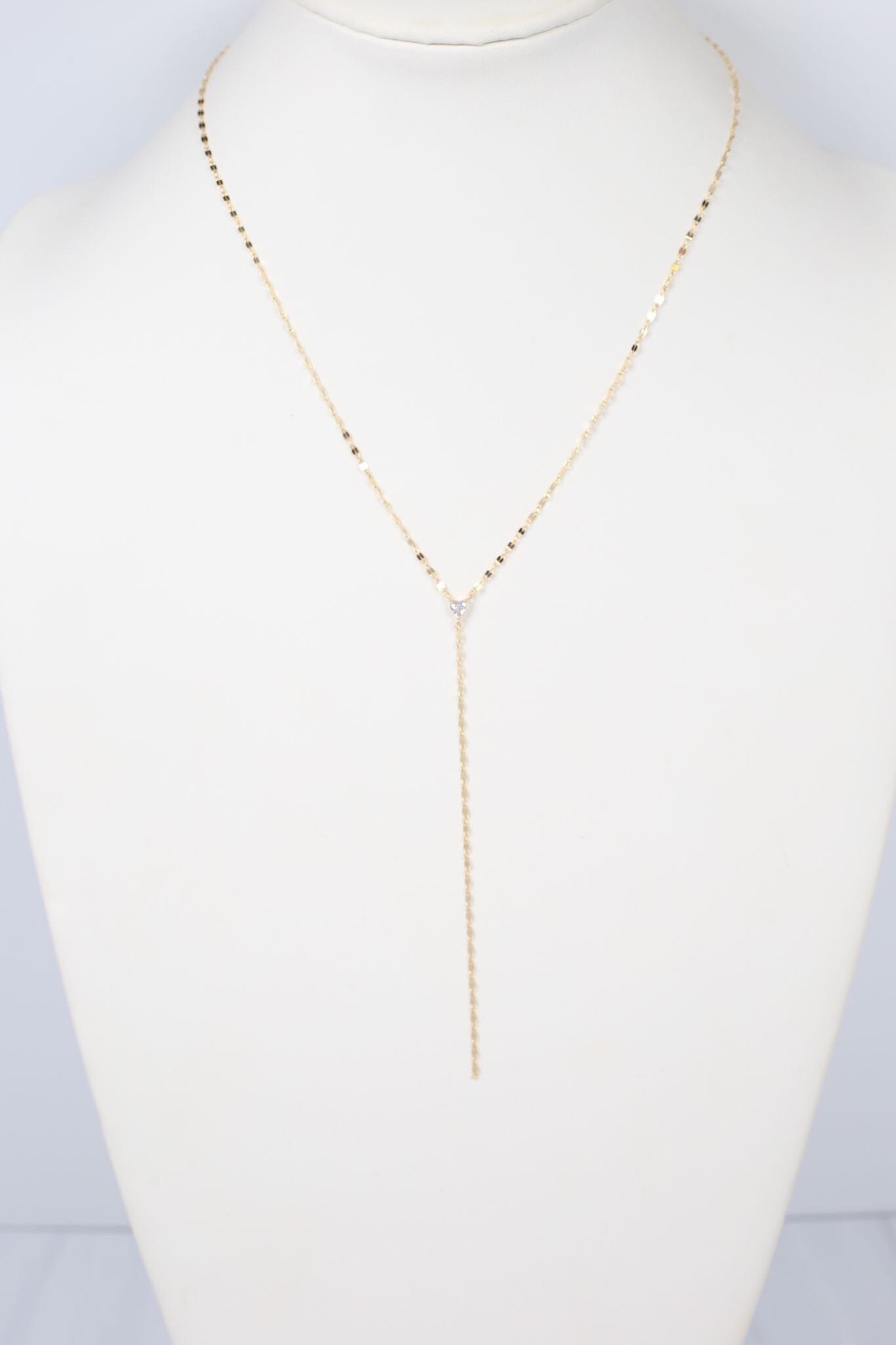 Adrian CZ Y Necklace GOLD - Caroline Hill