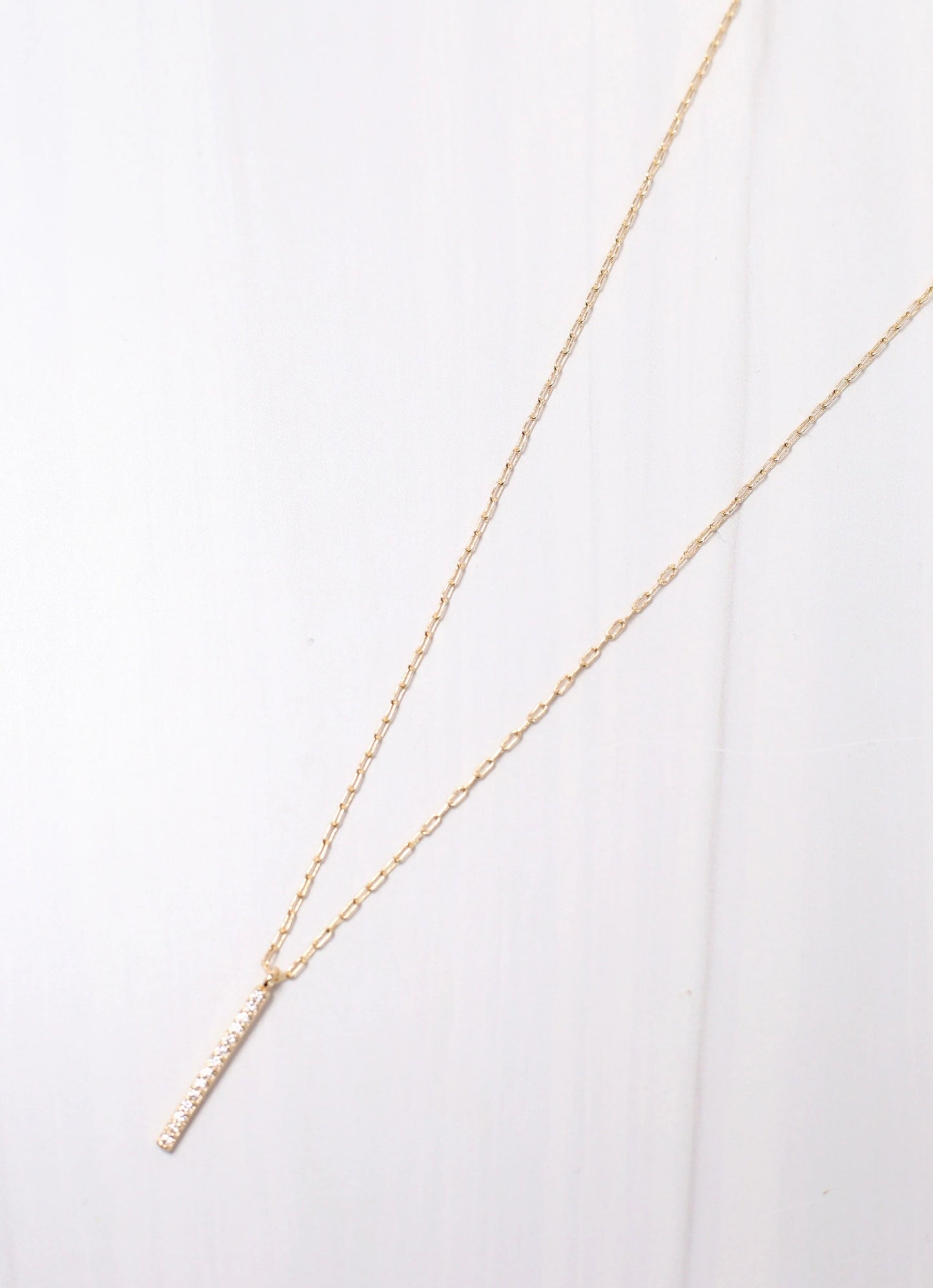 Arkins Necklace with CZ Bar GOLD - Caroline Hill