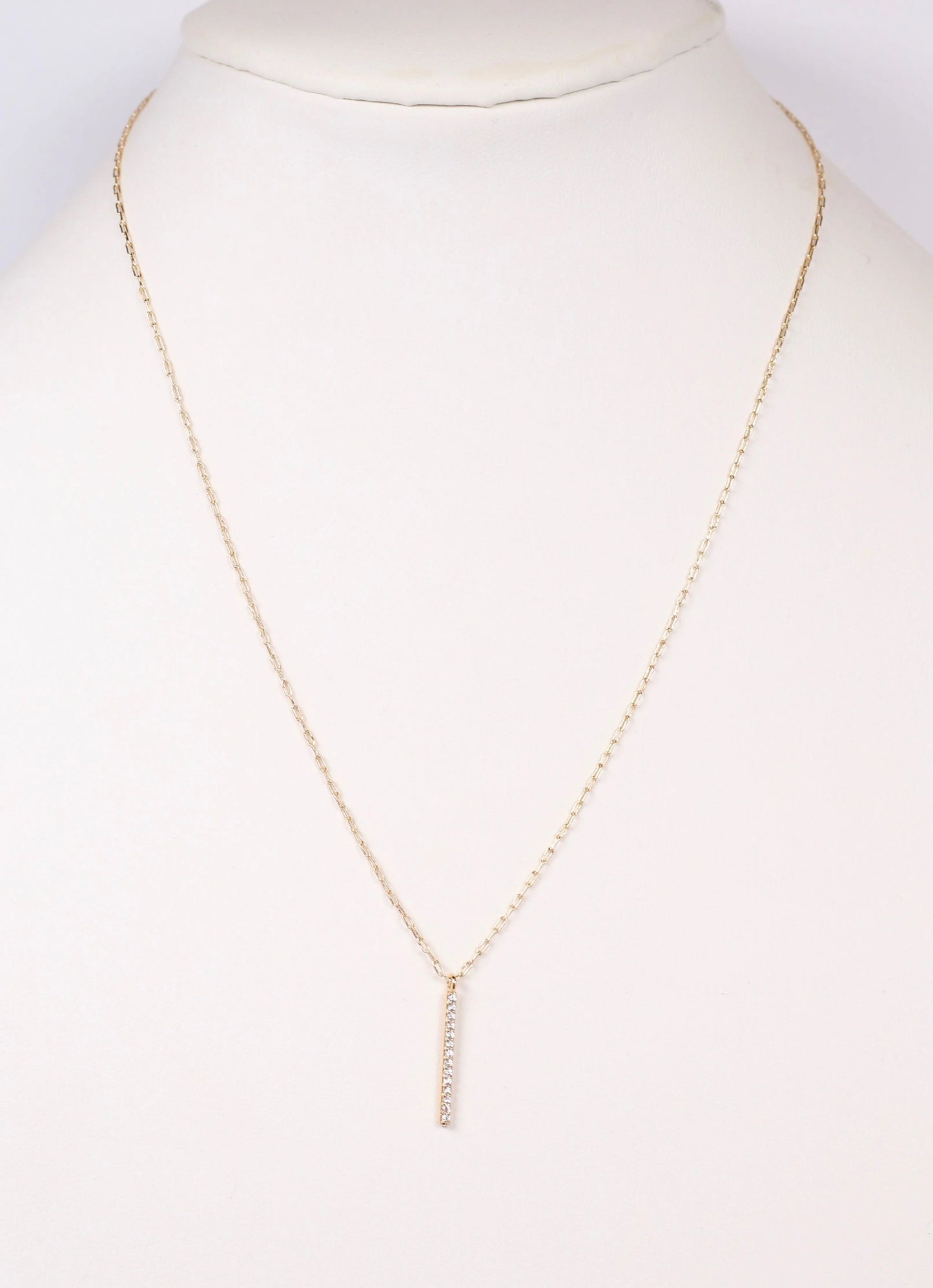 Arkins Necklace with CZ Bar GOLD - Caroline Hill