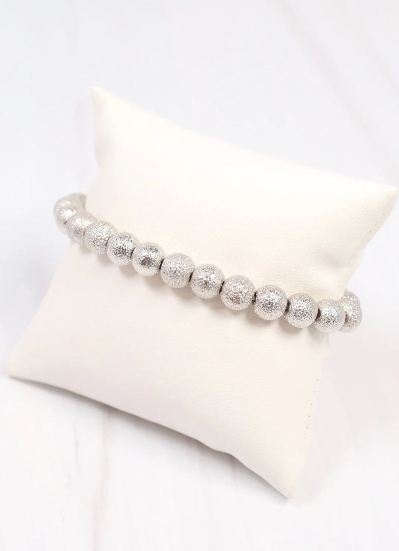 Beekman Silver Textured Ball Bracelet - Caroline Hill