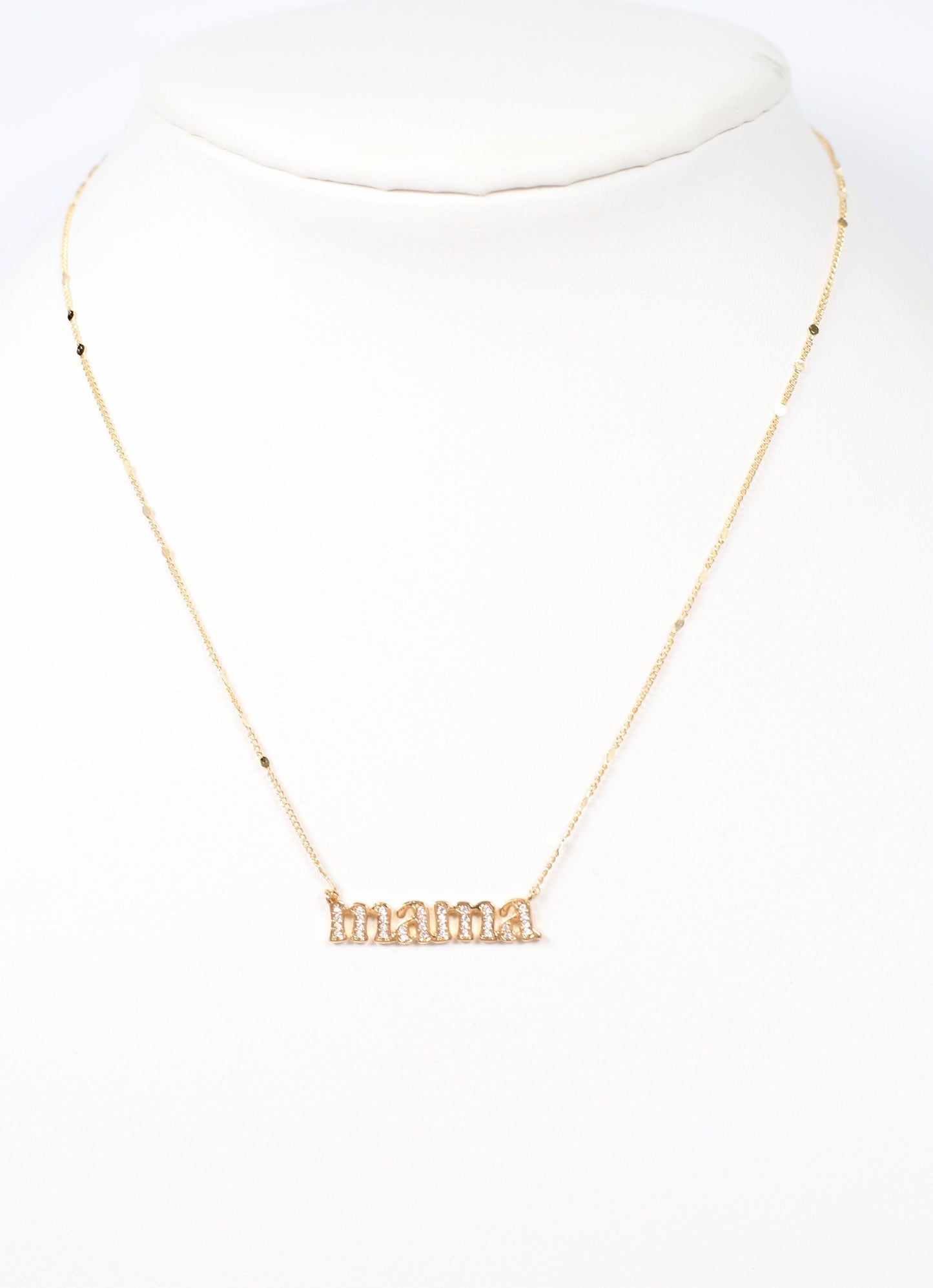 CZ Mama Necklace GOLD - Caroline Hill