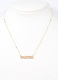 CZ Mama Necklace GOLD - Caroline Hill