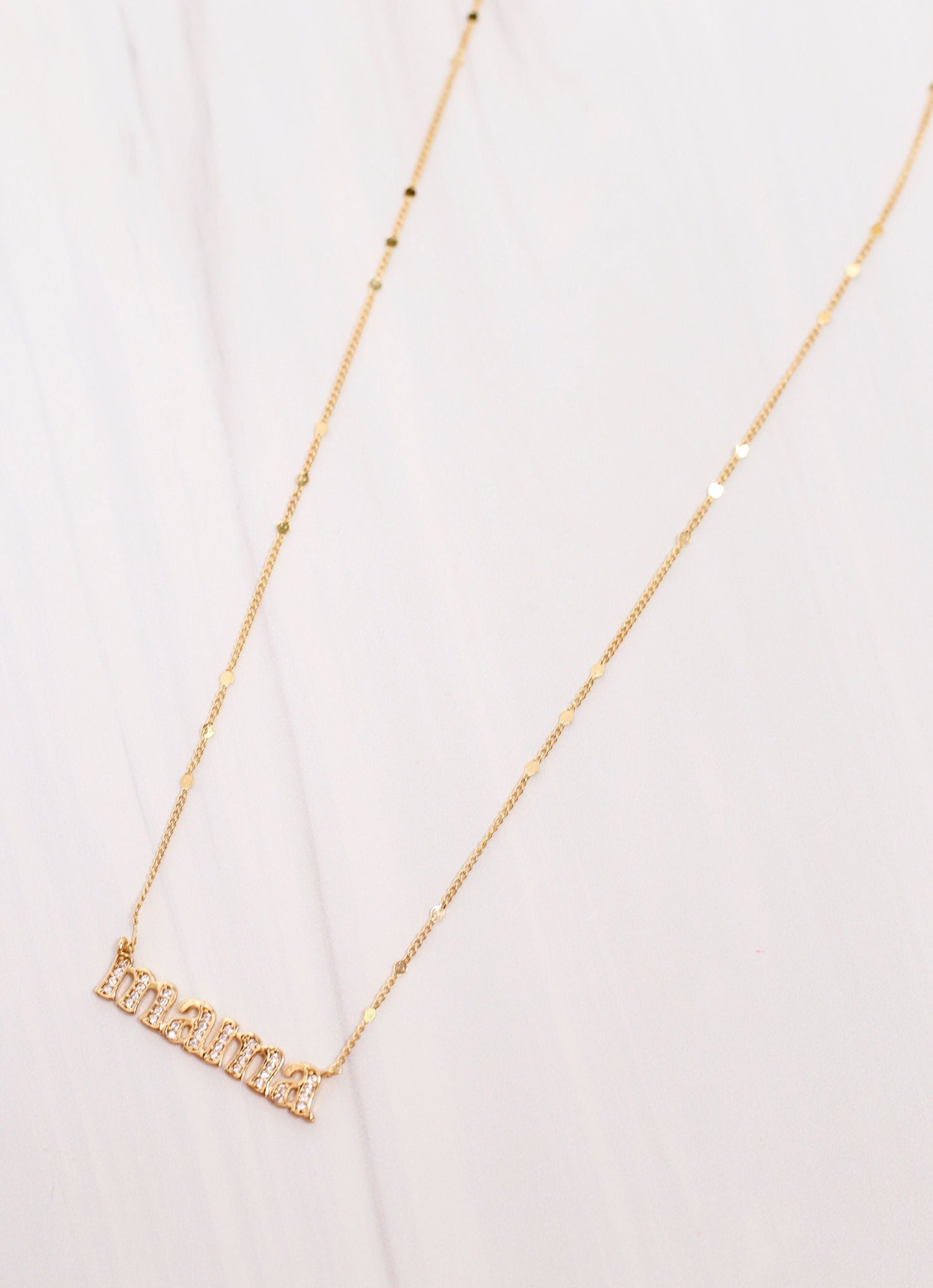 CZ Mama Necklace GOLD - Caroline Hill