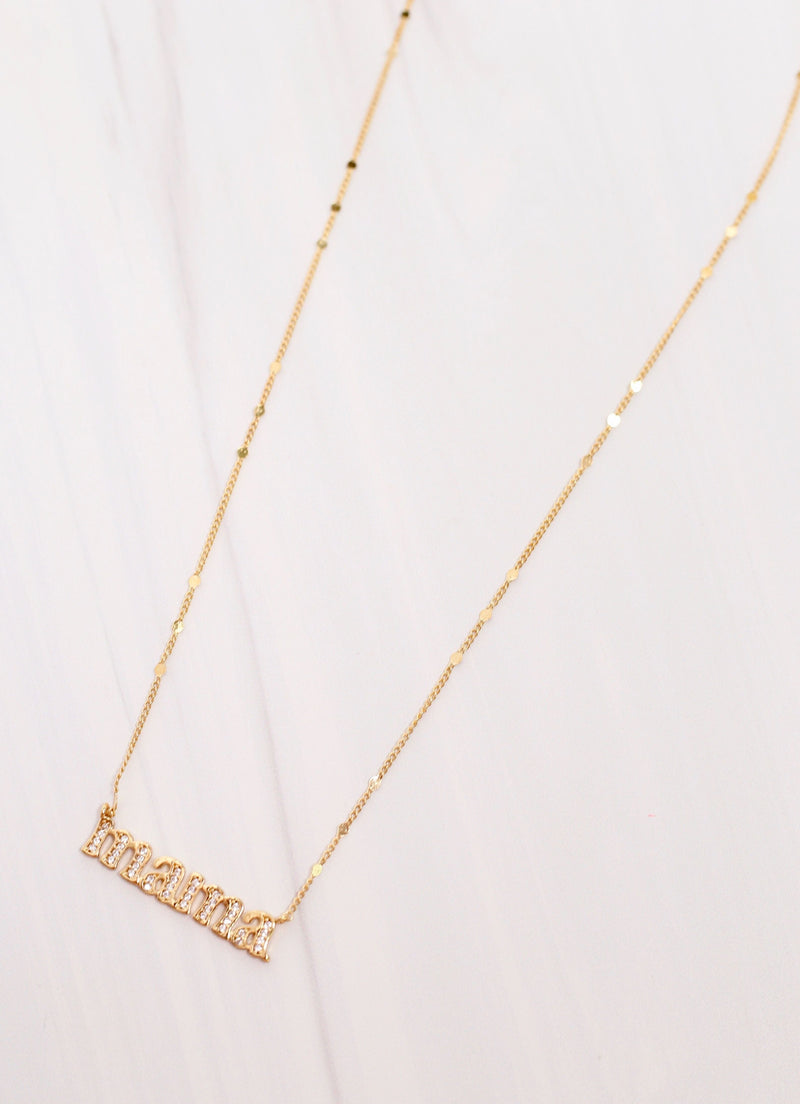 CZ Mama Necklace GOLD - Caroline Hill