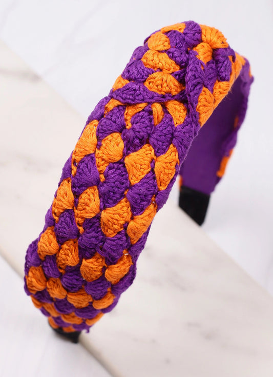 Danton Crochet Headband PURPLE ORANGE - Caroline Hill