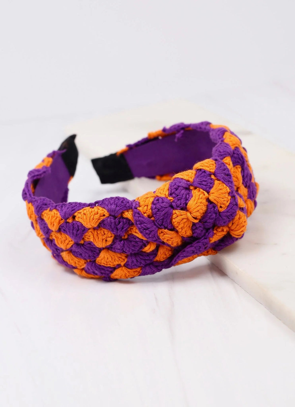 Danton Crochet Headband PURPLE ORANGE - Caroline Hill