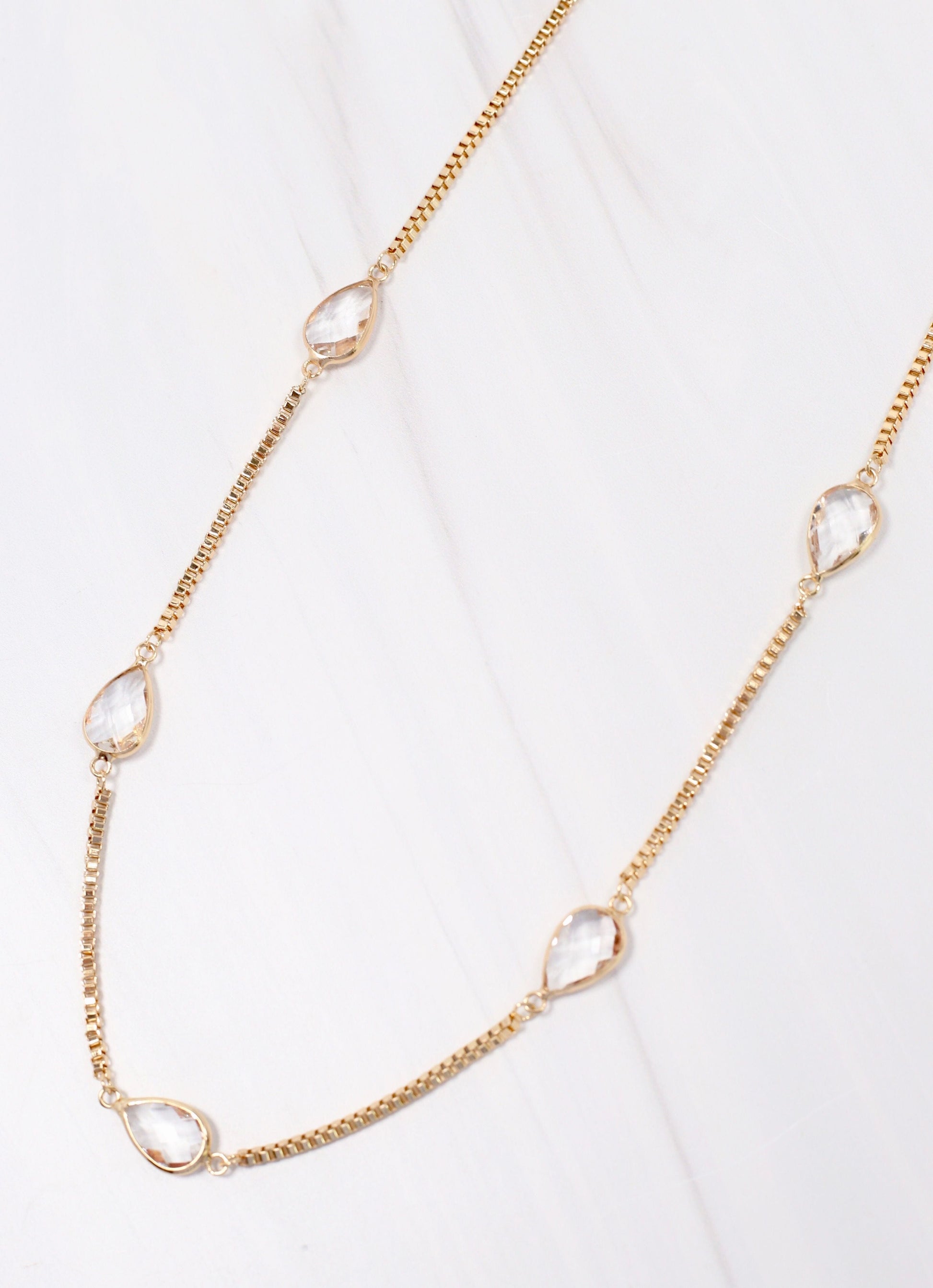 Dume Crystal Accent Necklace GOLD - Caroline Hill