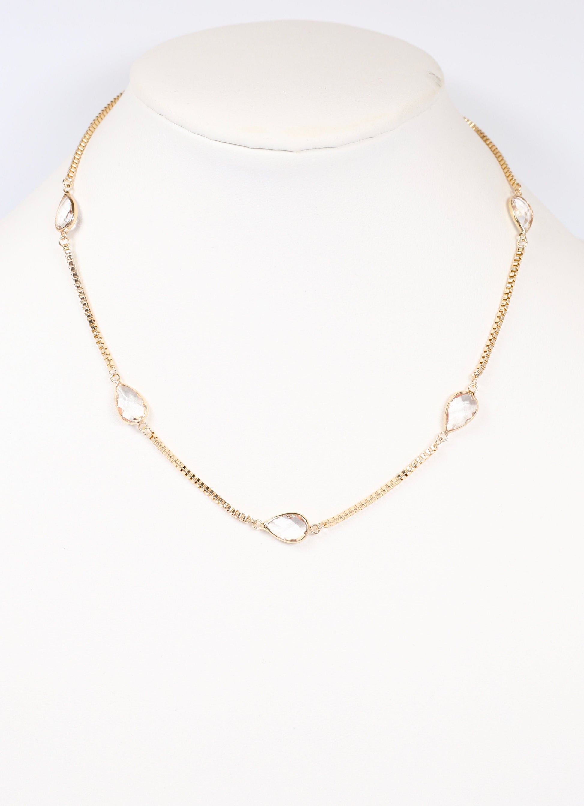 Dume Crystal Accent Necklace GOLD - Caroline Hill