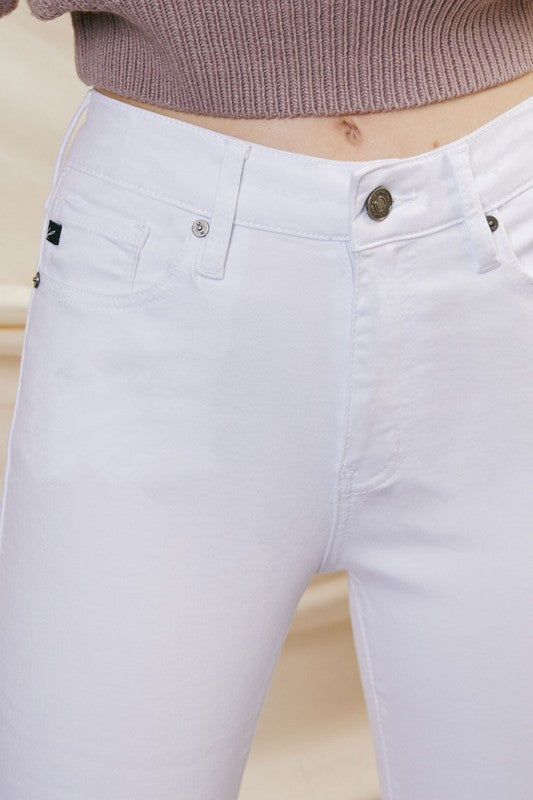 Elizabeth White High Rise Skinny Jeans Kancan - Caroline Hill