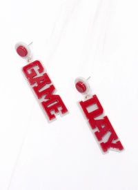 Game Day Drop Earring BURGUNDY GRAY - Caroline Hill