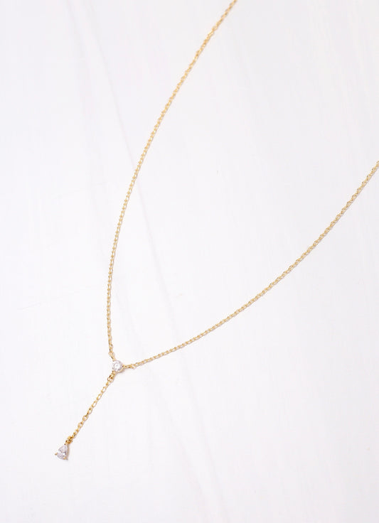 Hale Y Necklace with CZs GOLD - Caroline Hill