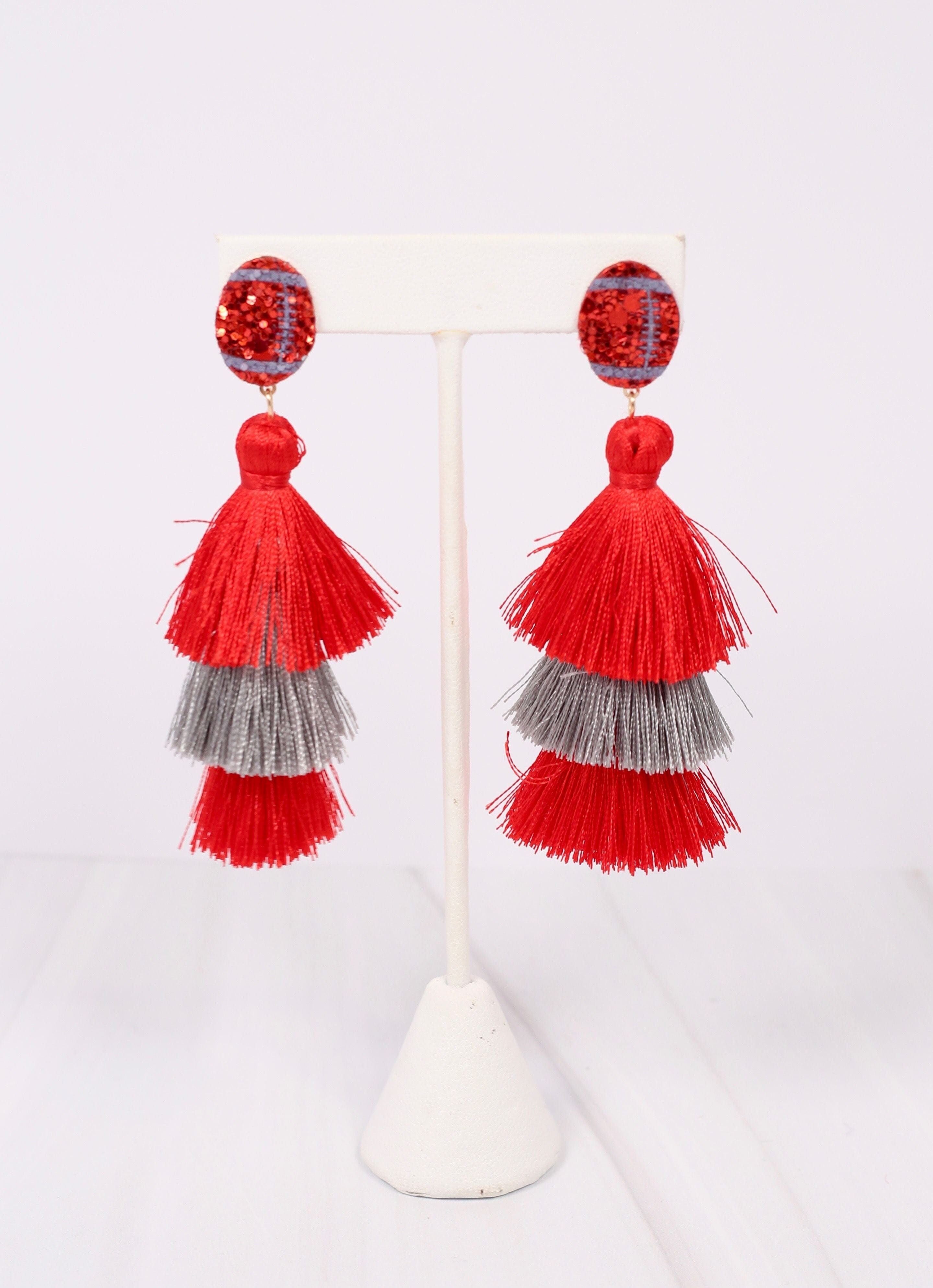 Red Tassel Earrings - Fringe Earrings - Tiered Tassel Earrings - Lulus