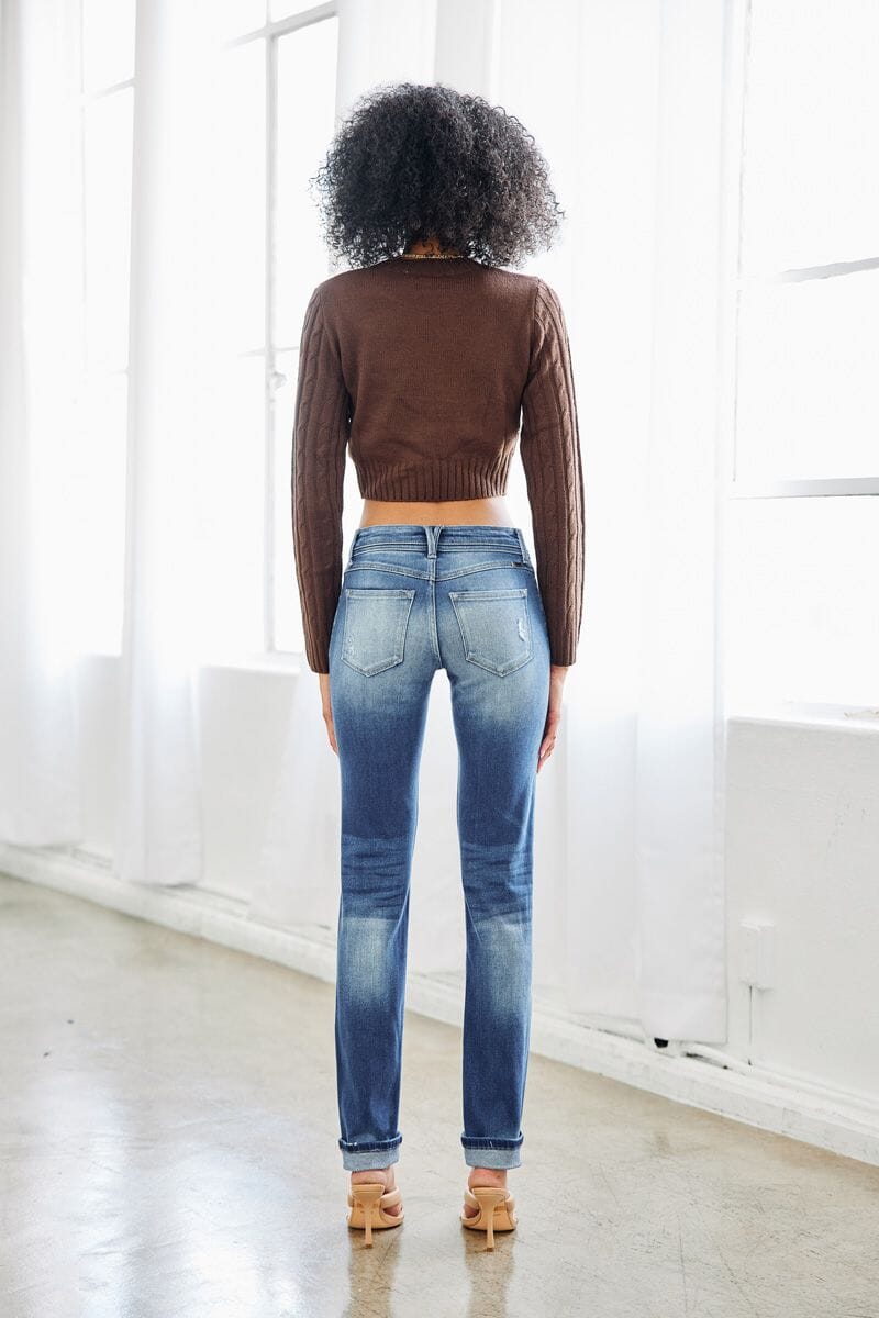 Kancan Mid Rise Skinny Jeans- Medium Wash - Caroline Hill