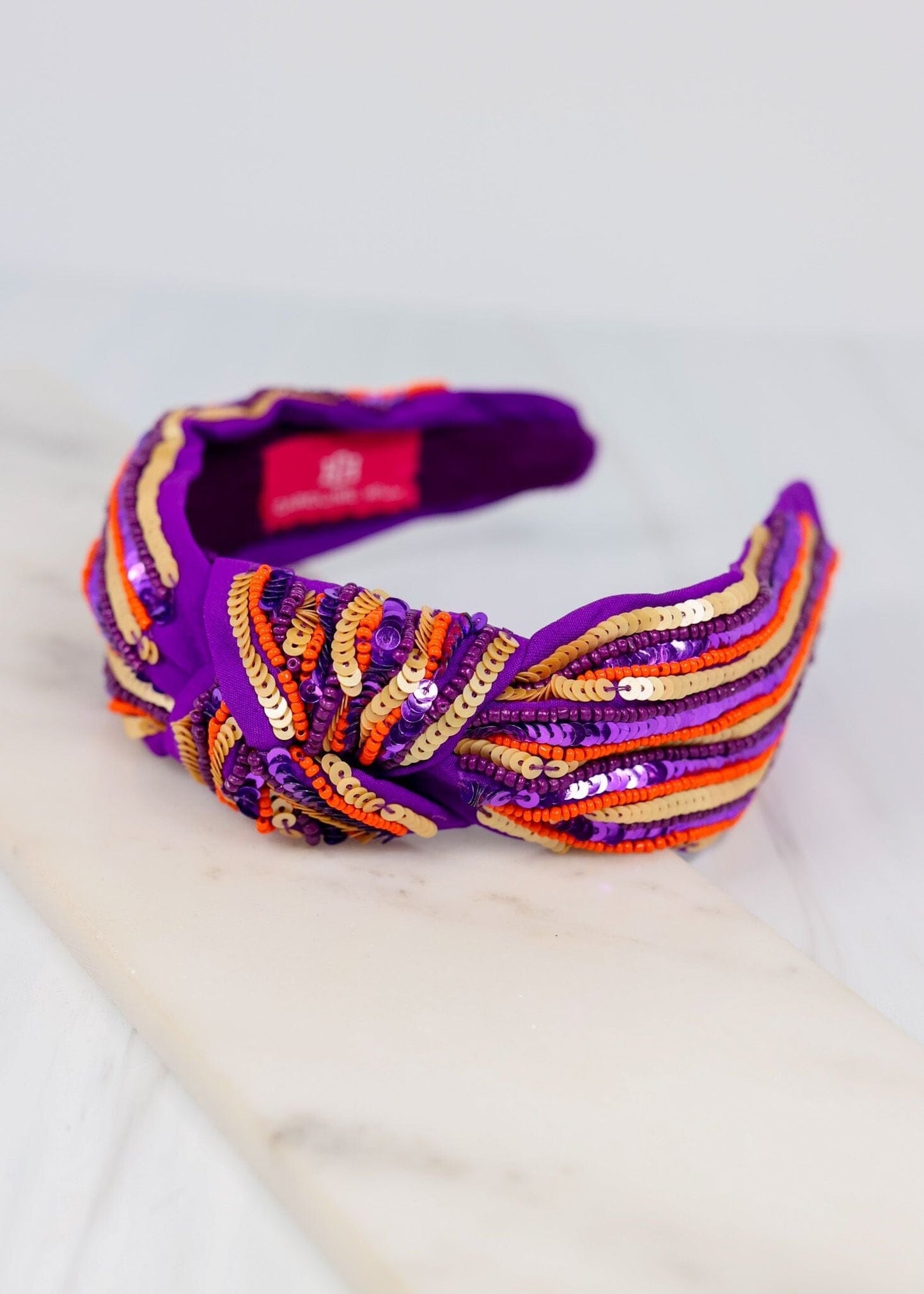 Keagan Embellished Headband PURPLE ORANGE - Caroline Hill