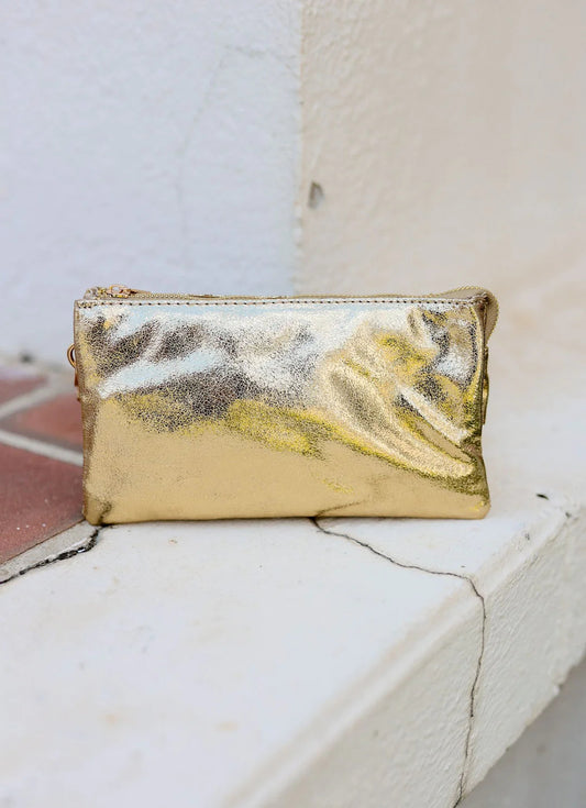 Liz Custom Collection Crossbody- Shimmer Gold - Caroline Hill