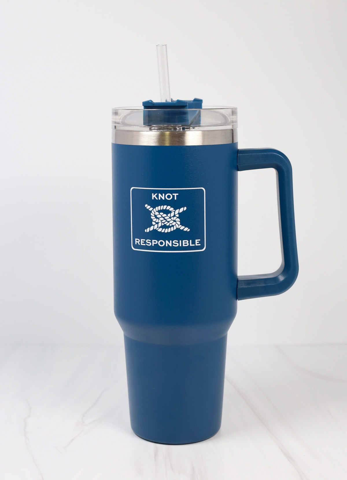 Navy Biggie Thirst Quencher Tumbler 40-Oz. with Straw - Personalization  Available