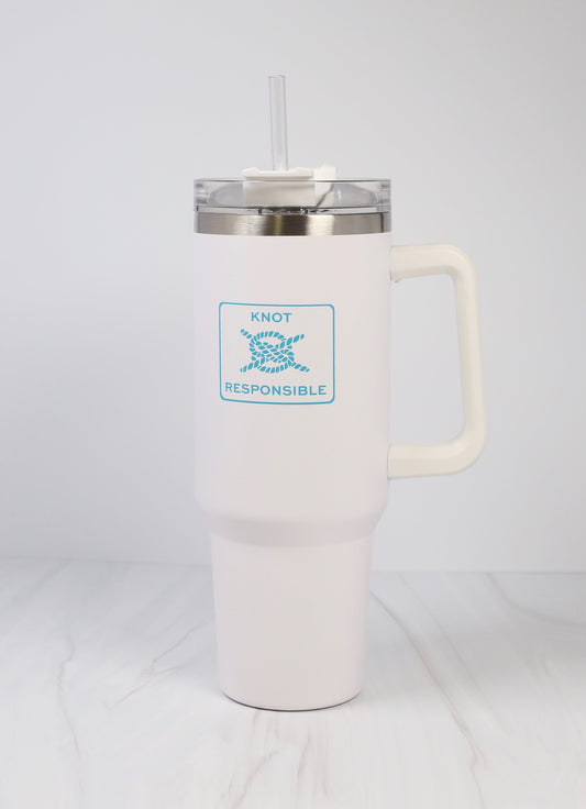 Low Tide 40oz Tumbler- White - Caroline Hill