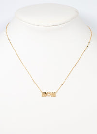Mom Necklace with Pearl Heart GOLD - Caroline Hill