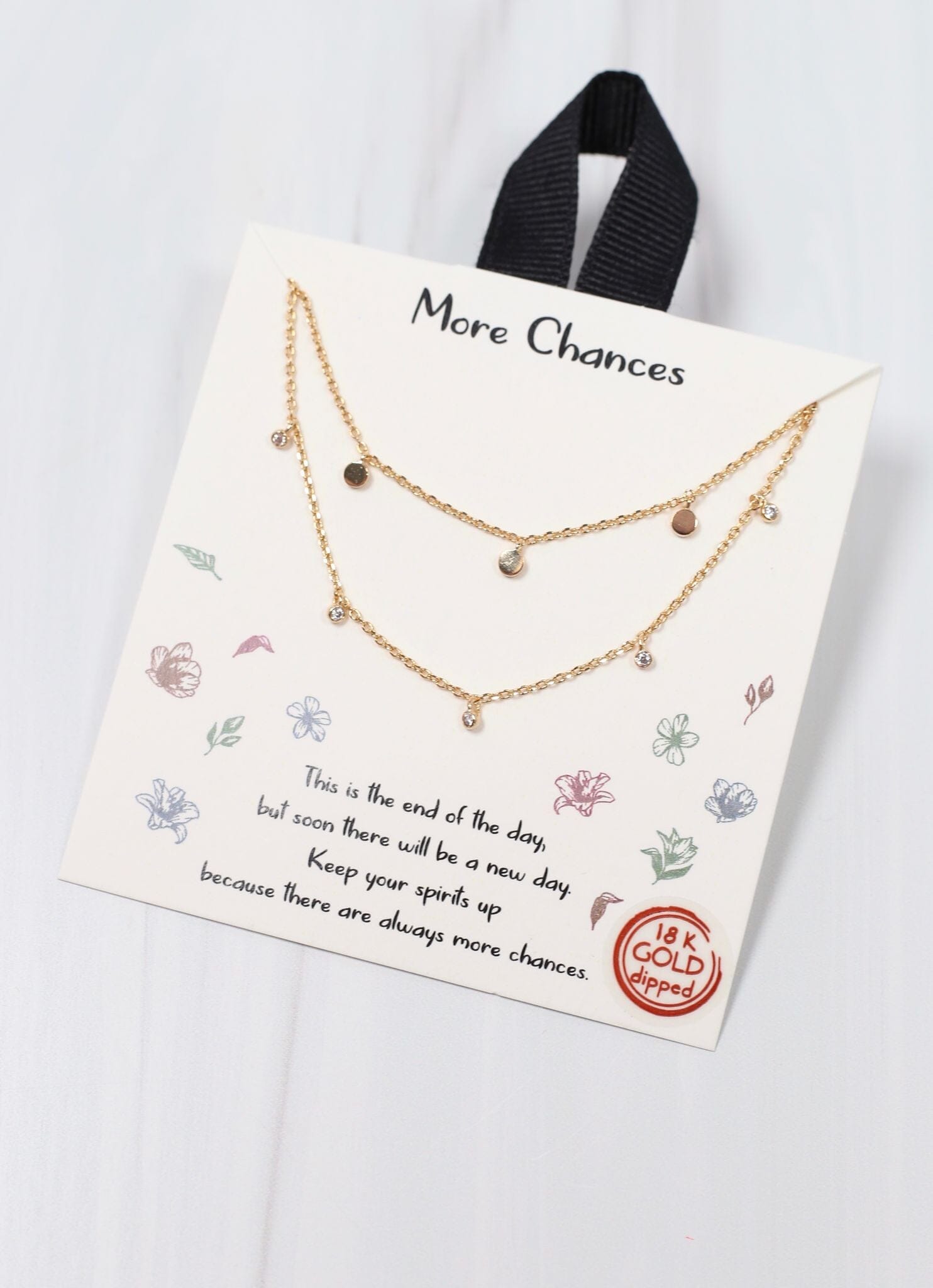 More Chances Layered CZ Necklace GOLD - Caroline Hill