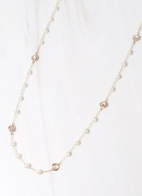Piper Pearl and CZ Necklace IVORY - Caroline Hill