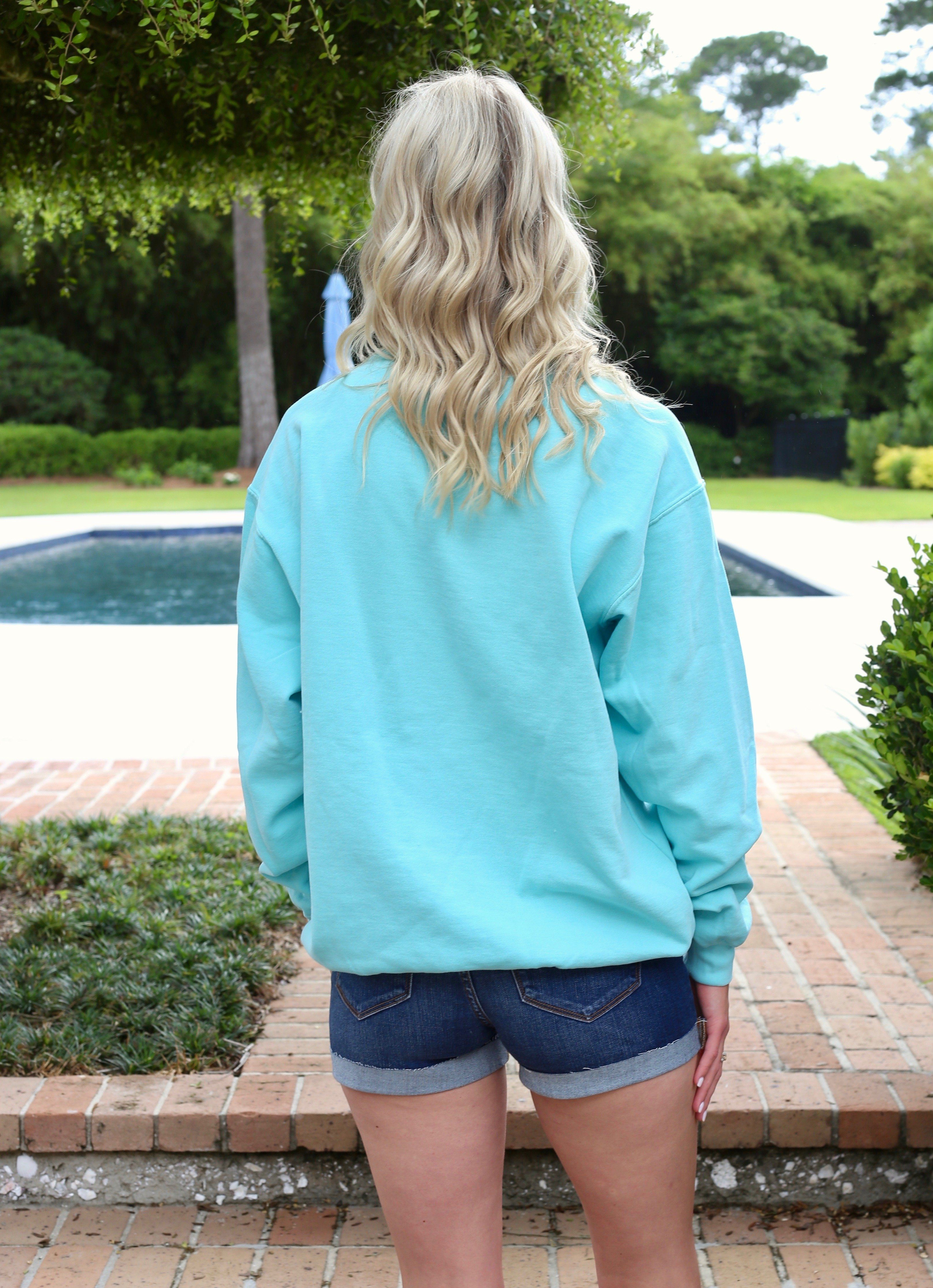 Teal crew clearance neck sweatshirt