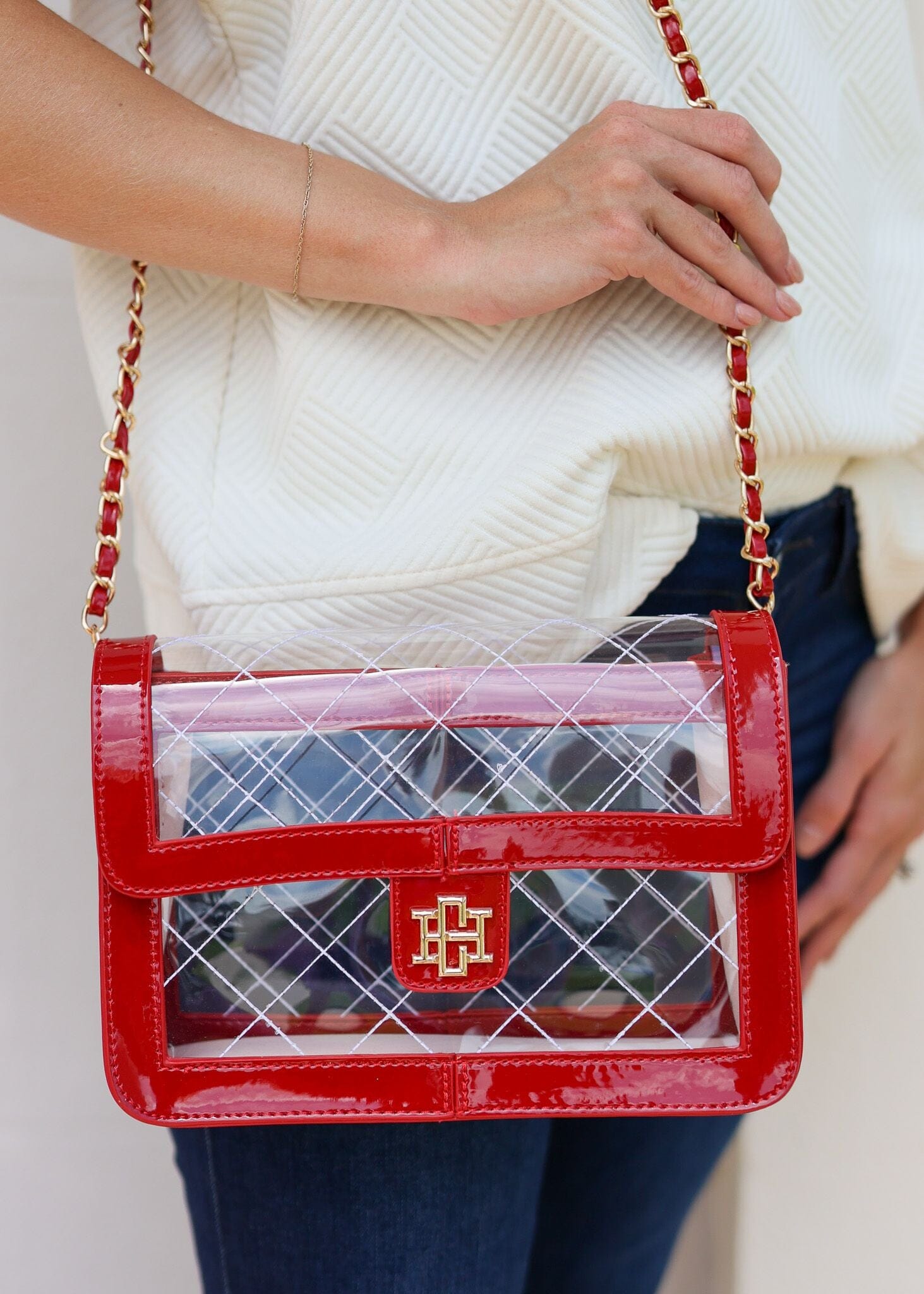 Clear quilted online bag