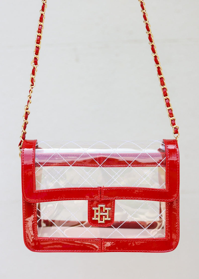 Quinn Quilted Clear RED PATENT - Caroline Hill