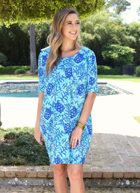 Reese Relaxed Dress Coco Bay Turtles - Caroline Hill