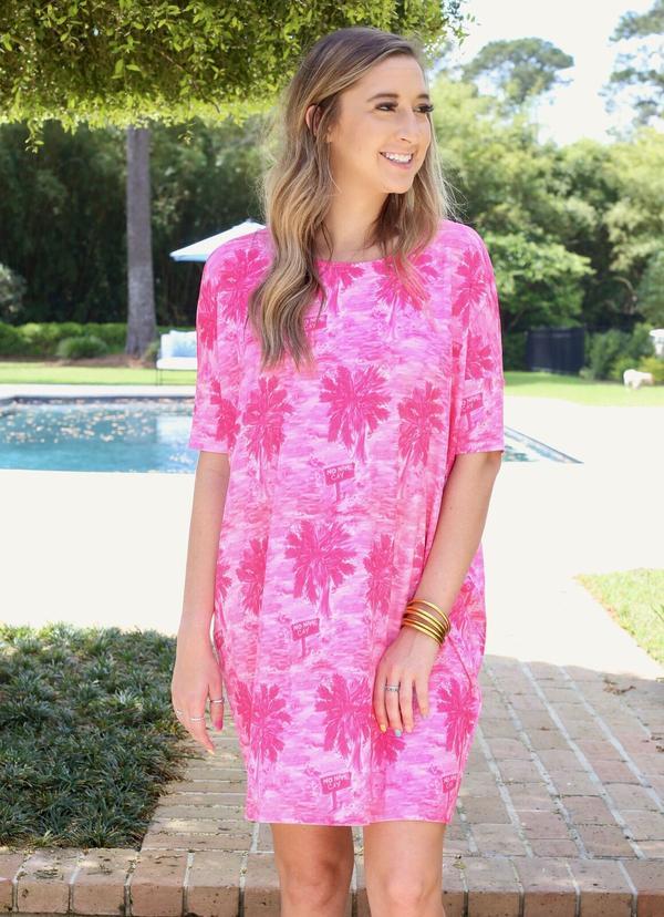 Reese Relaxed Dress Pig Island Pink - Caroline Hill