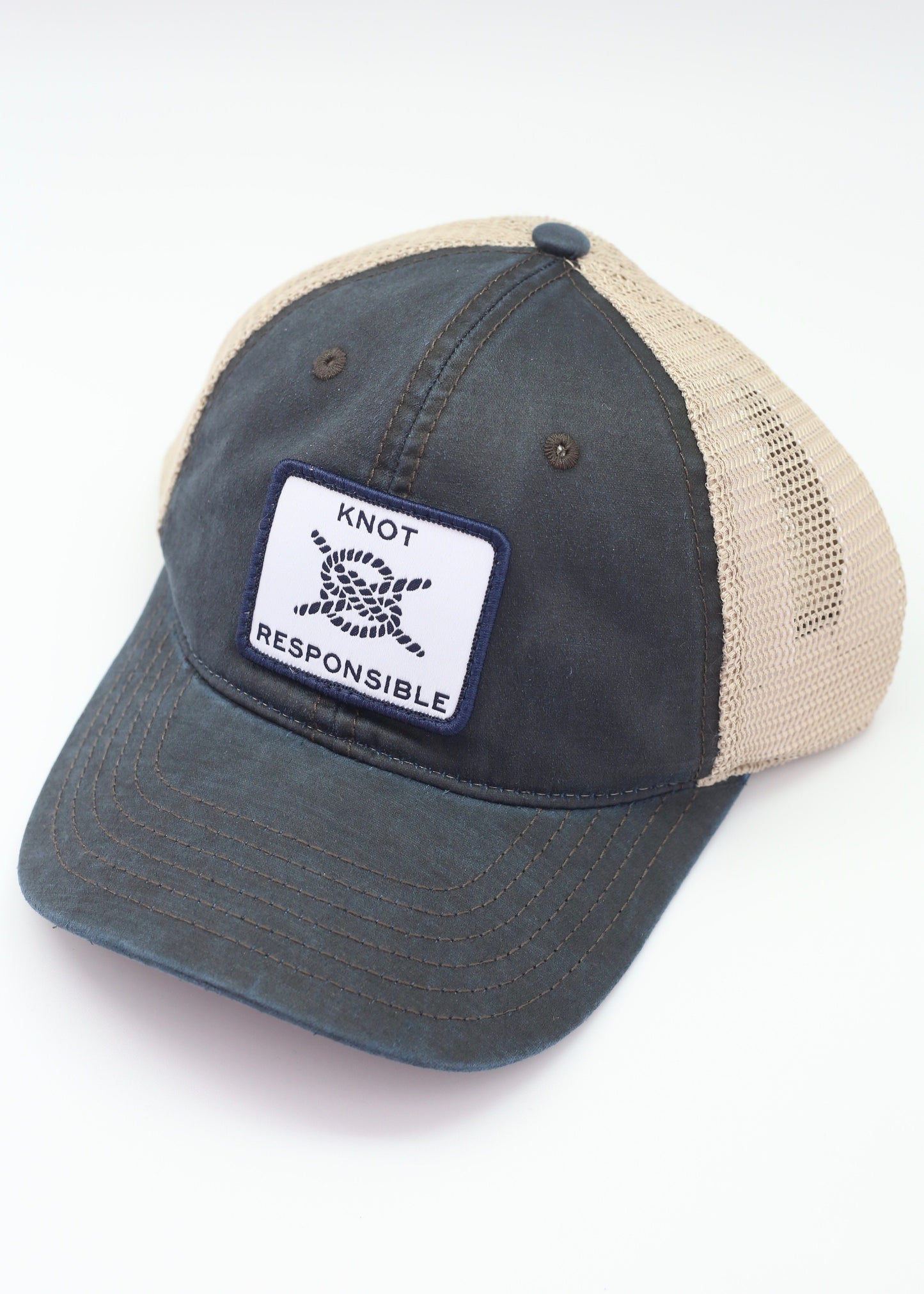 Relaxed Trucker Hat Classic Logo- Washed Navy - Caroline Hill