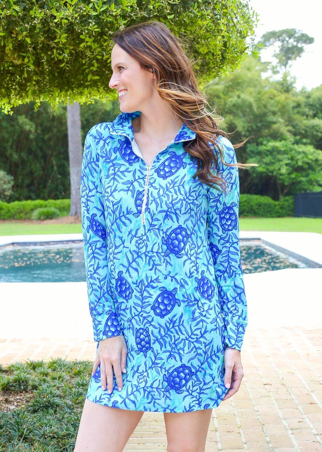 Sophi Sport Half Zip Dress Coco Bay Turtles - Caroline Hill