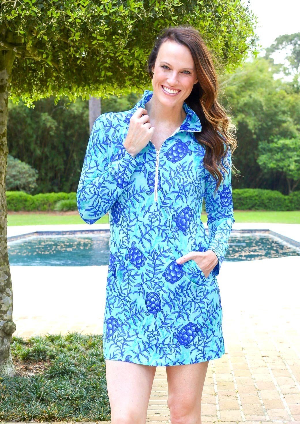 Sophi Sport Half Zip Dress Coco Bay Turtles - Caroline Hill