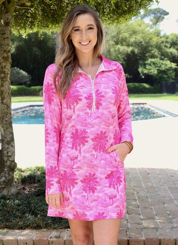 Sophi Sport Half Zip Dress Pig Island Pink - Caroline Hill