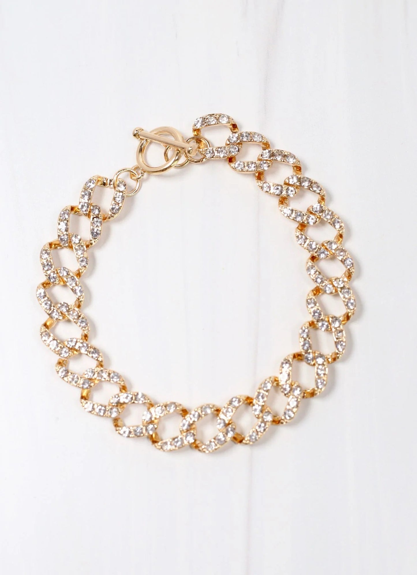 Tonga CZ Link Bracelet GOLD - Caroline Hill