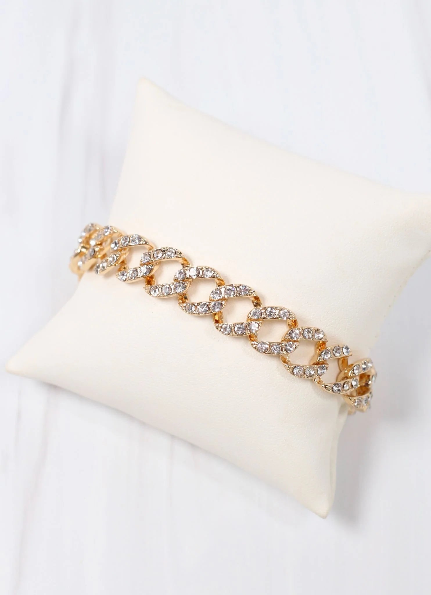 Tonga CZ Link Bracelet GOLD - Caroline Hill